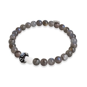Jewelry: Spectrolite | .925 Sterling Silver | Firefly Glass Mushroom Gemstone Bracelet