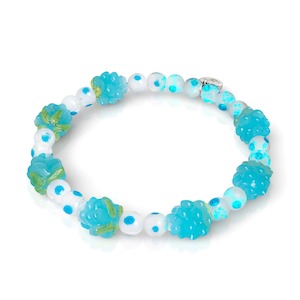 Jewelry: Polka Dot Blue | .925 Sterling Silver | Firefly Glass Berry Bracelet