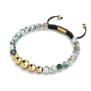 Balance Stones: Tree Agate | Gold | Balance Gemstone Macrame Bracelet