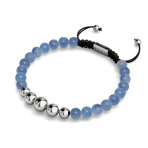 Blue Aventurine | Silver | Balance Gemstone Macrame Bracelet