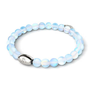 Discounted By Tag Discounted: Rainbow White | .925 Sterling Silver | Mermaid Glass Bead Bracelet