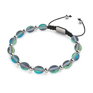 Discounted By Tag Discounted: Electric Pewter | Mermaid Glass Ocean Egg Bracelet