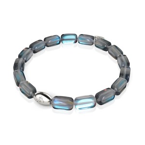 Discounted By Tag Discounted: Milky Way | .925 Sterling Silver | Galaxy Glass Pebble Bracelet