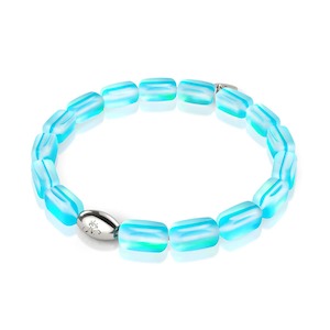 Discounted By Tag Discounted: Aquamarine | .925 Sterling Silver | Mermaid Glass Pebble Bracelet