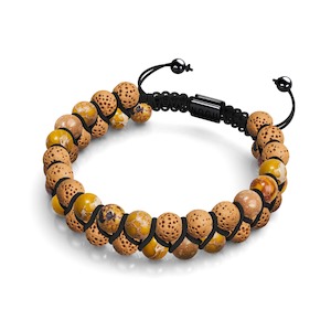 Coriander Oceanic Jasper | Gunmetal | Lava Rock Diffuser Bracelet | Men's