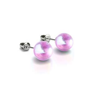 Discounted By Tag Discounted: Ultraviolet | .925 Sterling Silver | Galaxy Glass Stud Earrings