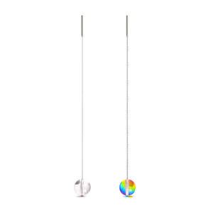 Discounted By Tag Discounted: Rainbow Sky | .925 Sterling Silver | Galaxy Glass Chain Drop Threader Earrings
