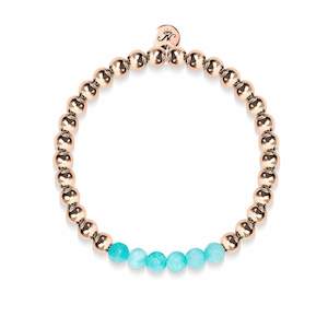 Nogu Birthday Deals: Cheerful | 18k Rose Gold | Aquamarine Jade | Gemstone Expression Bracelet