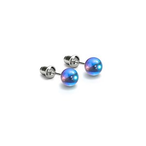 Milky Way | .925 Sterling Silver | Galaxy Glass Mini Stud Earrings