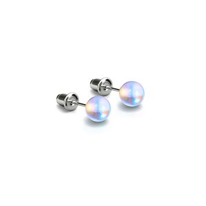 Memorial Day Doorcrashers: Rainbow Supernova | .925 Sterling Silver | Galaxy Glass Mini Stud Earrings