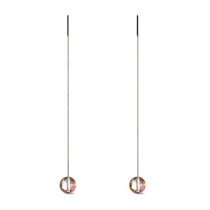 Memorial Day Doorcrashers: Champagne Supernova | .925 Sterling Silver | Galaxy Glass Chain Drop Threader Earrings