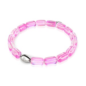 Solstice Collection: Pink Nebula | .925 Sterling Silver | Galaxy Glass Pebble Bracelet