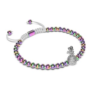 Solstice Collection: Pina Colada | Unicorn Silver x White | Crystal Pineapple Charmballa Bracelet