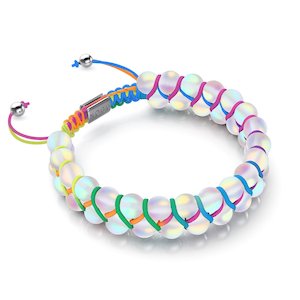 Solstice Collection: Spectrum | Rainbow White | Double Mermaid Glass Bracelet