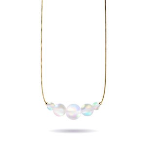 Rainbow White | Gold Vermeil | Mermaid Glass Infinity Clasp Necklace