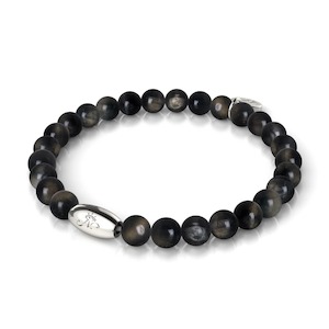 Poolside: AAA Obsidian | .925 Sterling Silver | Gemstone Bracelet