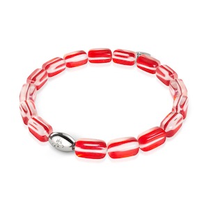 Poolside: Blood Moon | .925 Sterling Silver | Galaxy Glass Pebble Bracelet