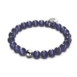 Purple | .925 Sterling Silver | Cheshire Glass Bracelet