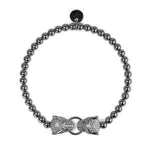 Panthera by Keysi Sayago | Gunmetal | Cubic Zirconia Crystal Bracelet