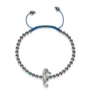 Animal Instinct: Reef | Unicorn Silver | Seahorse Macrame Charmballa Bracelet