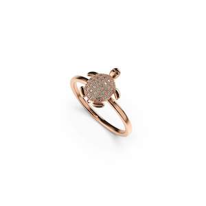 Animal Instinct: Tortuga | Rose Gold Vermeil | CZ Diamond Sea Turtle Ring