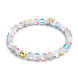 Rainbow Supernova | Gold Vermeil | Galaxy Glass Bead Bracelet