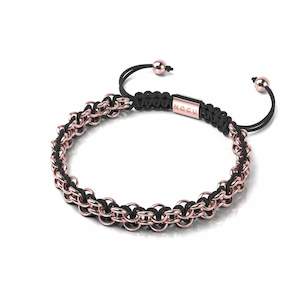 Summer Time Macrame: Tiger Links | Mini Kismet Bracelet | Black x Rose Gold