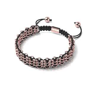 Summer Time Macrame: Tiger Links | Original Kismet Bracelet | Black x Rose Gold