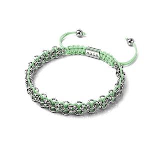 Crocodile Links | Mini Kismet Bracelet | Mint Green x Silver
