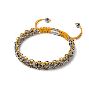 Summer Time Macrame: Camel Links | Mini Kismet Bracelet | Orange x Silver