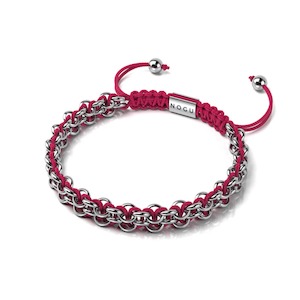 Hippo Links | Mini Kismet Bracelet | Fuchsia x Silver