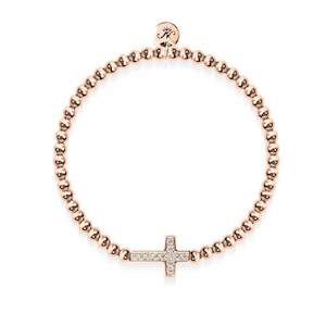 Cafa X Ravel: Blessed | Rose Gold Vermeil | CZ Diamond Cross Bracelet