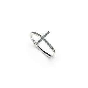 Blessed | .925 Sterling Silver | CZ Diamond Cross Ring