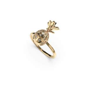 Cafa X Ravel: Pina Colada | Gold Vermeil | CZ Diamond Pineapple Ring