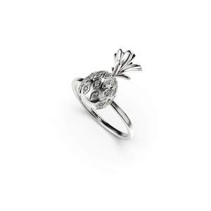 Pina Colada | .925 Sterling Silver | CZ Diamond Pineapple Ring
