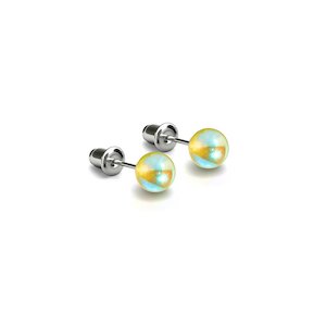 July 4th Doorcrashers: Sunburst | .925 Sterling Silver | Galaxy Glass Mini Stud Earrings