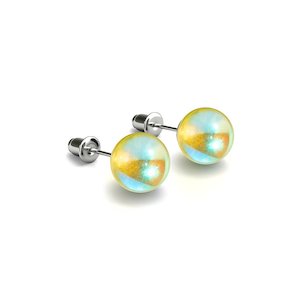 Sunburst | .925 Sterling Silver | Galaxy Glass Stud Earrings