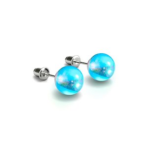 July 4th Doorcrashers: Blue Nebula | .925 Sterling Silver | Galaxy Glass Stud Earrings