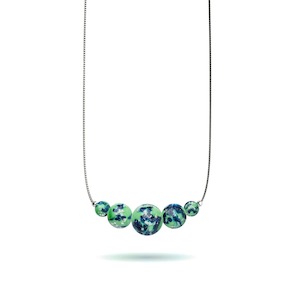 925 Sterling Silver Crystal Charm Necklaces: Blue Mint | .925 Sterling Silver | Firefly Glass Infinity Clasp Necklace