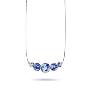 925 Sterling Silver Crystal Charm Necklaces: Blue Iris | .925 Sterling Silver | Firefly Glass Infinity Clasp Necklace