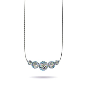 Midnight Confetti Crystal | .925 Sterling Silver | Kikiballa Infinity Clasp Necklace