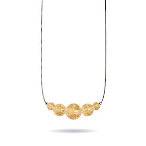 Amber | .925 Sterling Silver | Firefly Glass Infinity Clasp Necklace