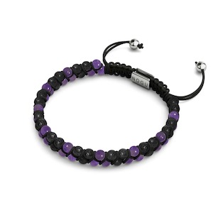 Amethyst x Lava Rock | .925 Sterling Silver | Mini Diffuser Bracelet