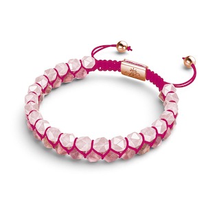 Rose Quartz & Pink Quartz | Rose Gold | Double Geom Bracelet
