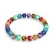 Rainbow Chakra | 7 Gemstone Geom Bracelet | Unicorn Silver