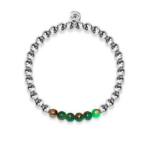 Warehouse Sale: Dreamy | Silver | New Green Agate | Gemstone Expression Bracelet