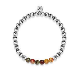 Wild | Silver | Red Picasso Jasper | Gemstone Expression Bracelet