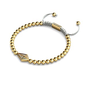 Kite | 18k Gold & Cream | Crystal Macrame Charmballa Bracelet