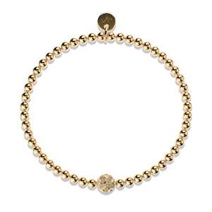 Gold Standard: Goal | 18k Gold | Crystal Soccer Ball Charm Bracelet