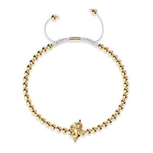 Pegasus | 18k Gold | Winged Unicorn Macrame Charm Bracelet